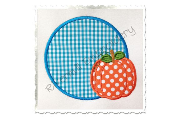 Applique Pumpkin Circle Frame Design
