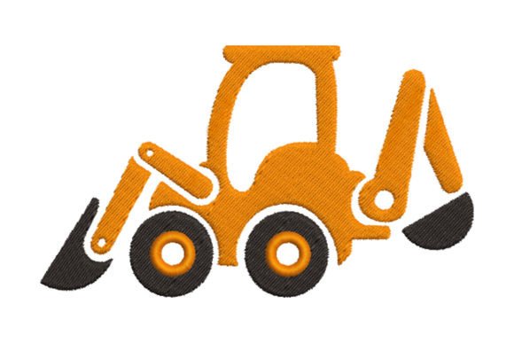 Backhoe Excavator Embroidery Design