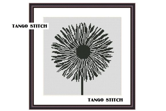 Black Flower Cross Stitch Embroidery