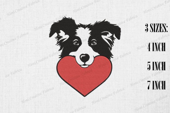 Cute Border Collie Peeking Heart