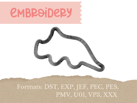 Dinosaur Nugget Triceratops Embroidery