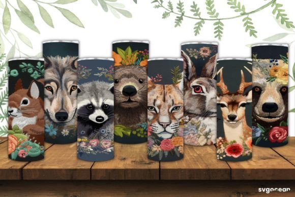Embroidery Animals Tumbler Wrap Bundle