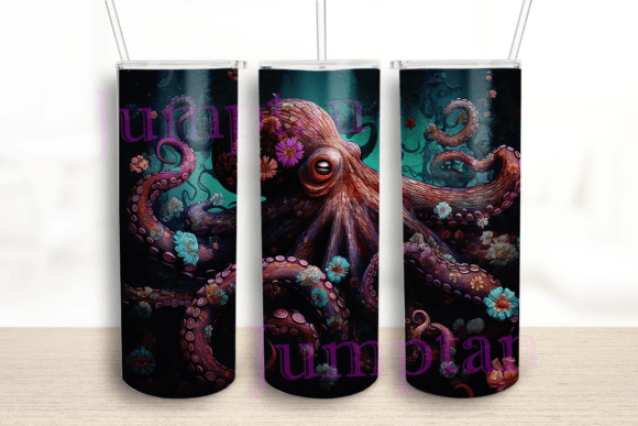Embroidery Octopus 20 Oz Tumbler
