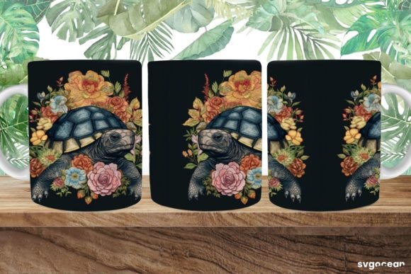 Embroidery Turtle Mug Sublimation