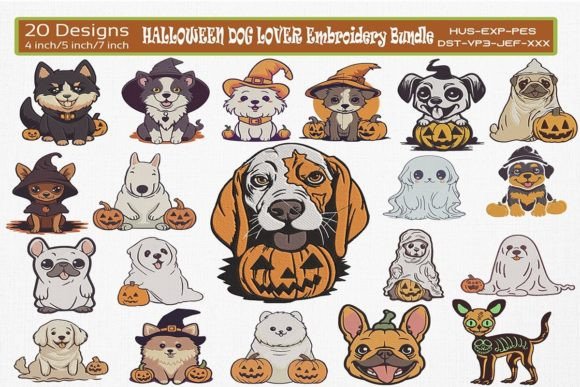Halloween Dog Lover Embroidery Bundle
