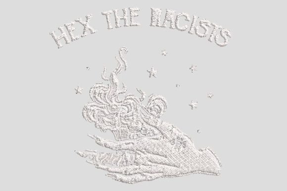 Hex the Racists Hand Horror Embroidery