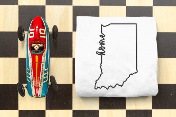 Indiana Home State Outline Embroidery