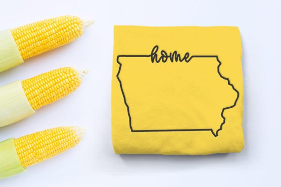 Iowa Home State Outline Embroidery