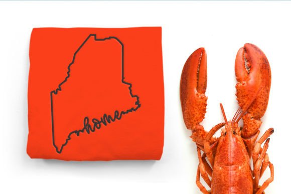 Maine Home State Outline Embroidery
