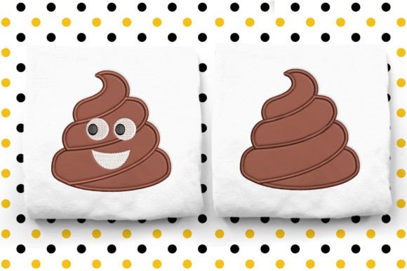 Poop Emoji Applique Embroidery